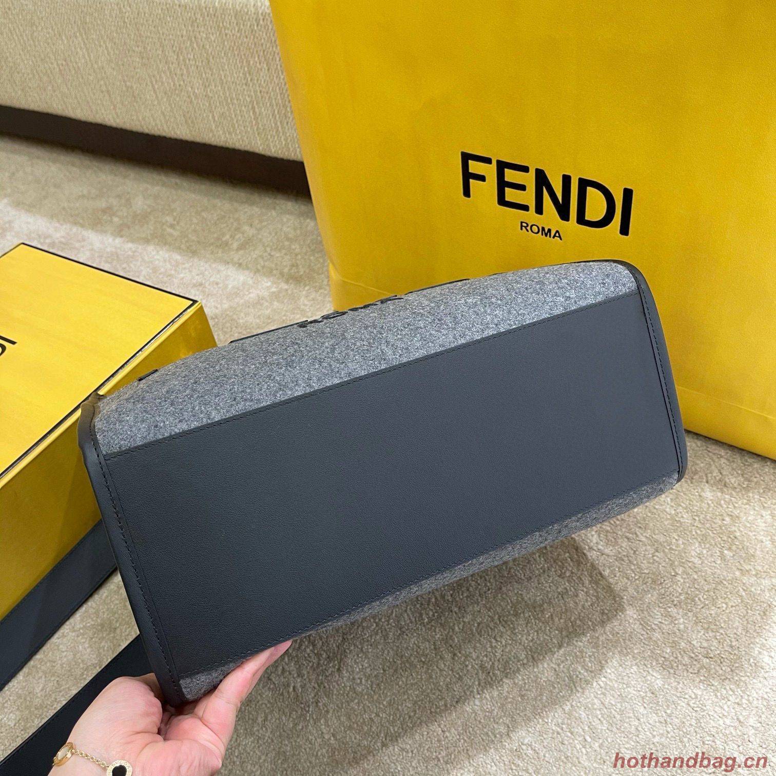 FENDI SUNSHINE LARGE flannel shopper 8BH375 Gray FENDI SUNSHINE LARGE flannel shopper 8BH375 Gray