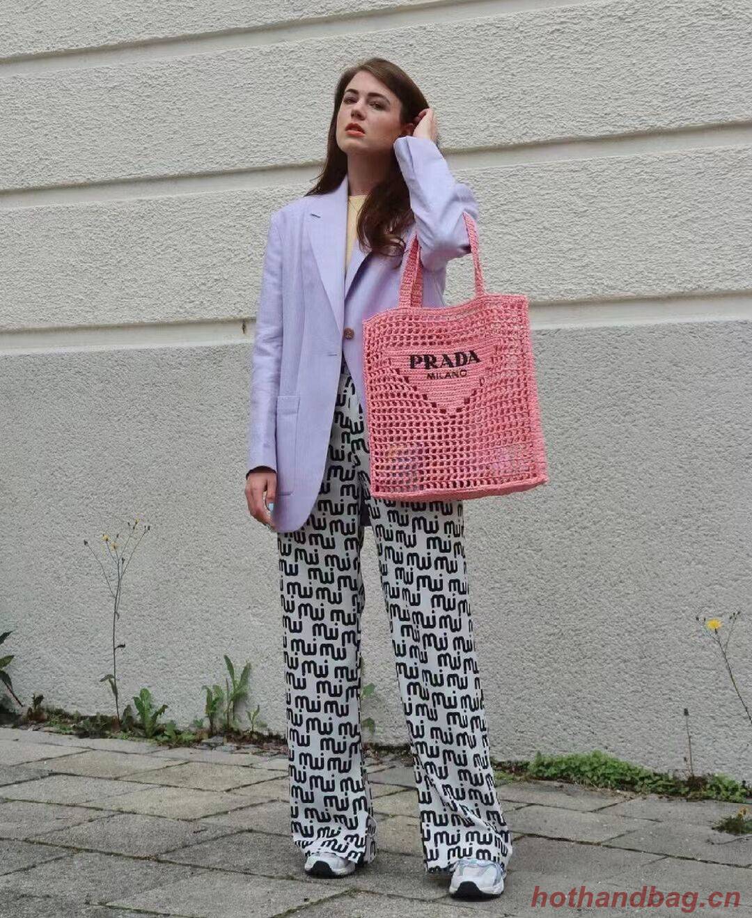 Prada Raffia tote bag 1BG393 pink Prada Raffia tote bag 1BG393 pink