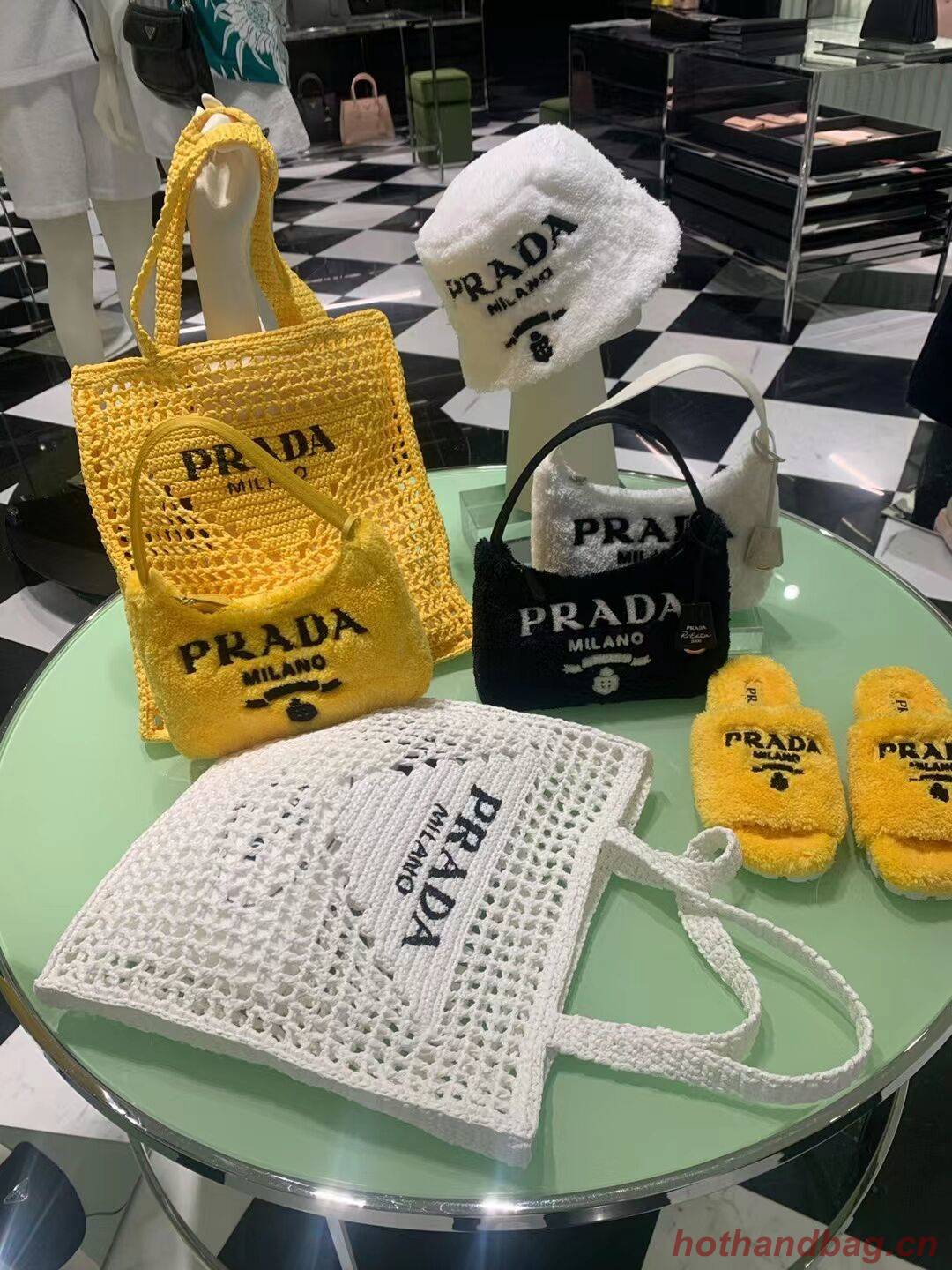 Prada Raffia tote bag 1CH393 white Prada Raffia tote bag 1CH393 white