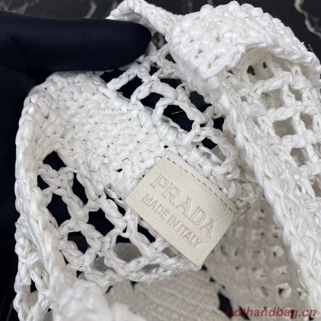 Prada Raffia tote bag 1CH393 white Prada Raffia tote bag 1CH393 white