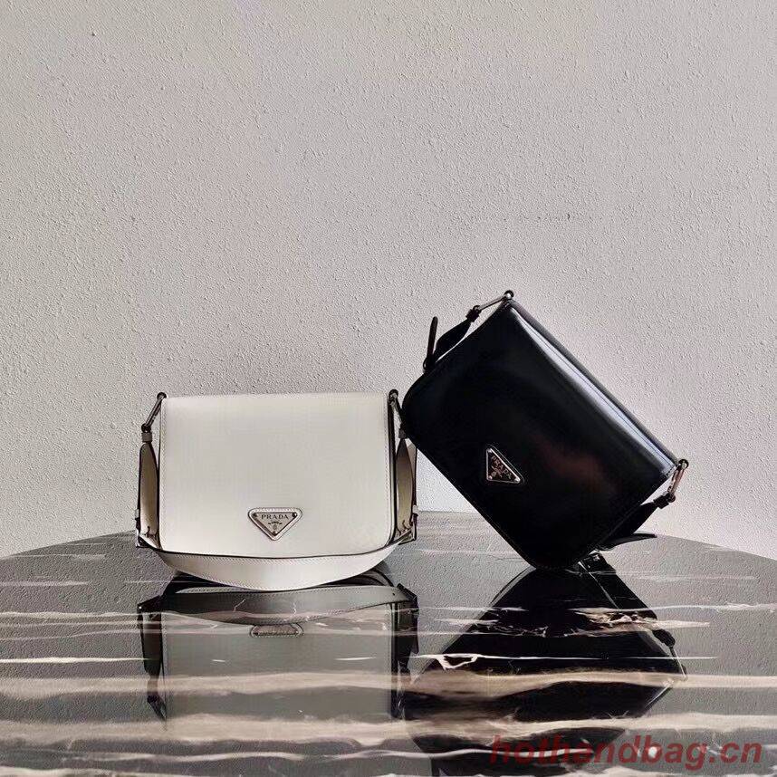 Prada Small brushed leather shoulder bag 1BH308 black Prada Small brushed leather shoulder bag 1BH308 black