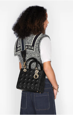 MEDIUM LADY DIOR BAG Black Cannage Lambskin M0565O MEDIUM LADY DIOR BAG Black Cannage Lambskin M0565O