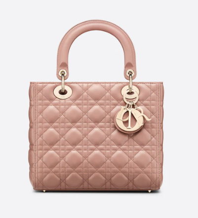 MEDIUM LADY DIOR BAG Blush Cannage Lambskin M0565O MEDIUM LADY DIOR BAG Blush Cannage Lambskin M0565O