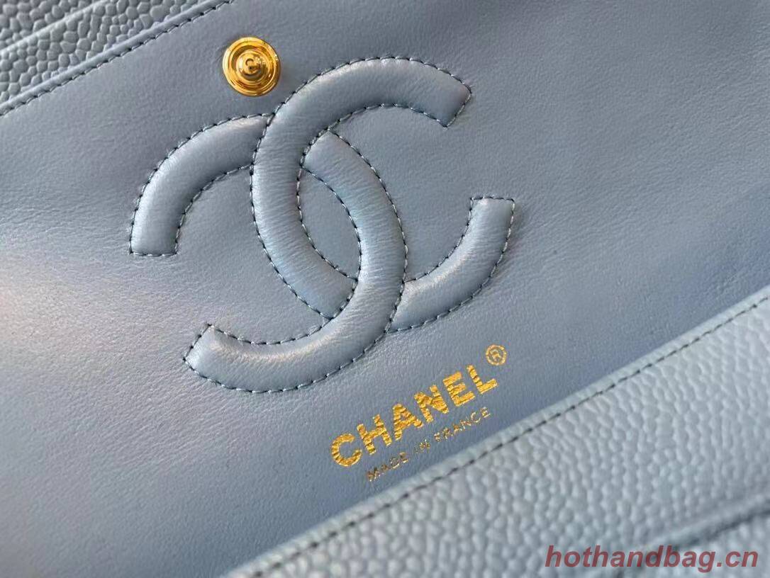 Chanel Classic Handbag Caviar Leather & Gold Metal A01112 Blue Chanel Classic Handbag Caviar Leather & Gold Metal A01112 Blue