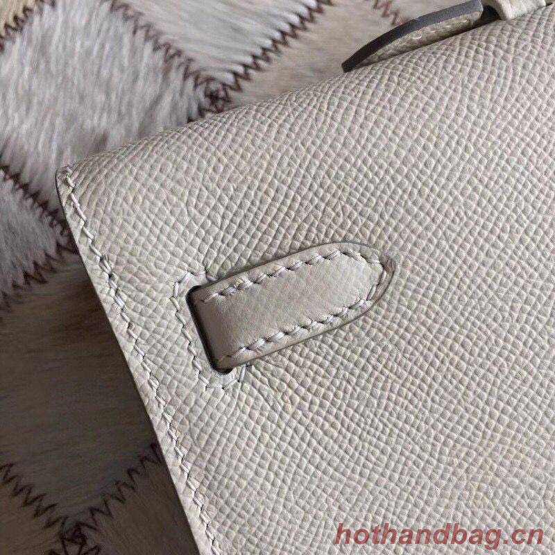 Hermes Kelly 31cm Clutch Original Epsom Leather KL31 White Hermes Kelly 31cm Clutch Original Epsom Leather KL31 White
