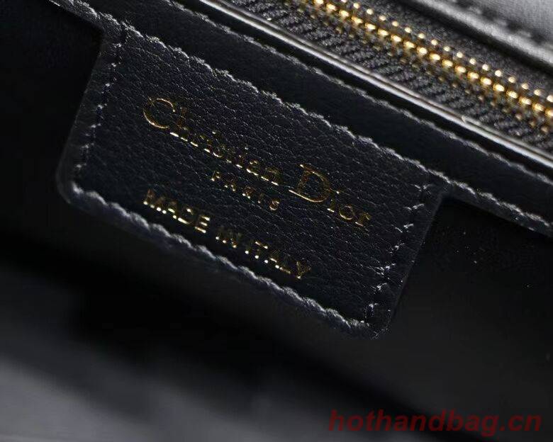 MEDIUM DIORAMOUR DIOR CARO BAG Cannage Calfskin with Heart Motif M9242WNG BLACK