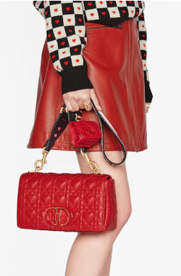 MEDIUM DIORAMOUR DIOR CARO BAG Cannage Calfskin with Heart Motif M9242WNG Bright Red MEDIUM DIORAMOUR DIOR CARO BAG Cannage Calfskin with Heart Motif M9242WNG Bright Red