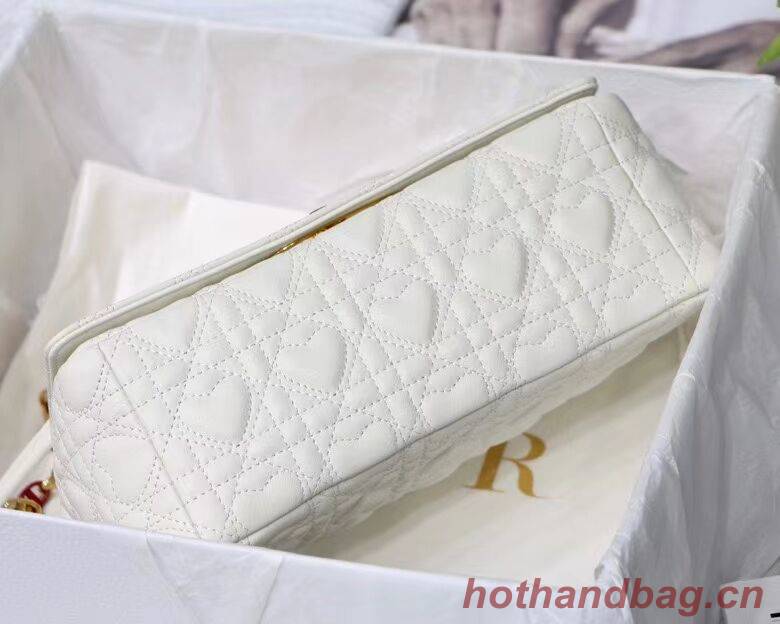 MEDIUM DIORAMOUR DIOR CARO BAG Cannage Calfskin with Heart Motif M9242WNG WHITE MEDIUM DIORAMOUR DIOR CARO BAG Cannage Calfskin with Heart Motif M9242WNG WHITE