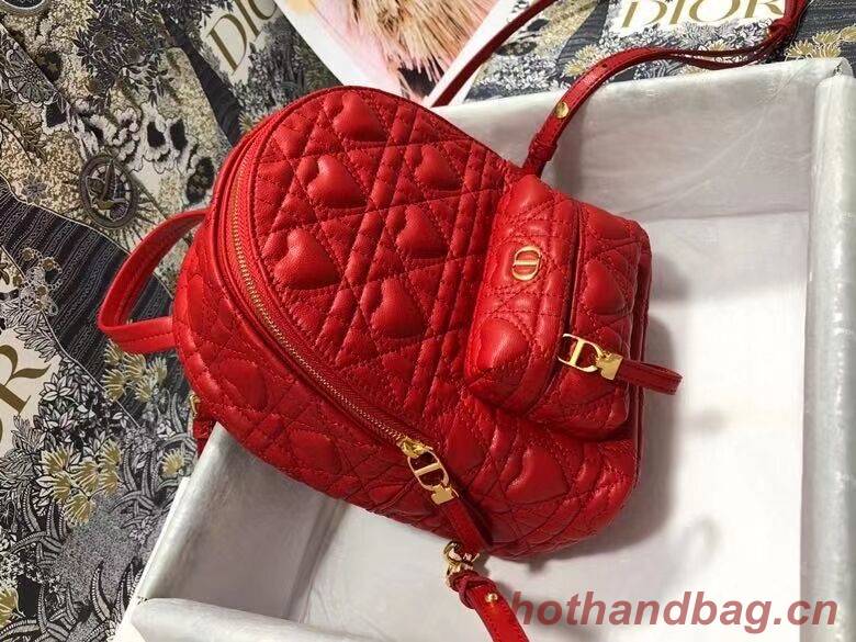 MINI DIOR BACKPACK Cannage Lambskin M9222 red MINI DIOR BACKPACK Cannage Lambskin M9222 red