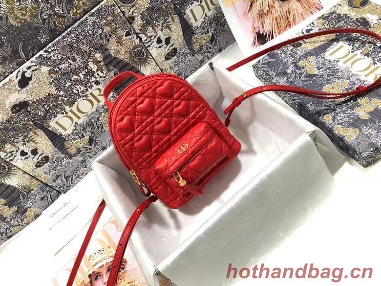 MINI DIOR BACKPACK Cannage Lambskin M9222 red MINI DIOR BACKPACK Cannage Lambskin M9222 red