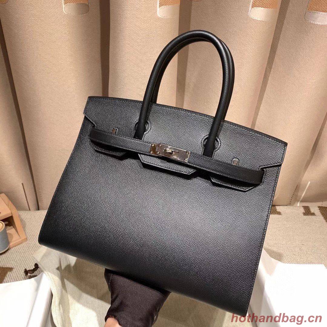 Hermes Birkin Bag Original Epsom Leather 30CM 17825 Black Hermes Birkin Bag Original Epsom Leather 30CM 17825 Black