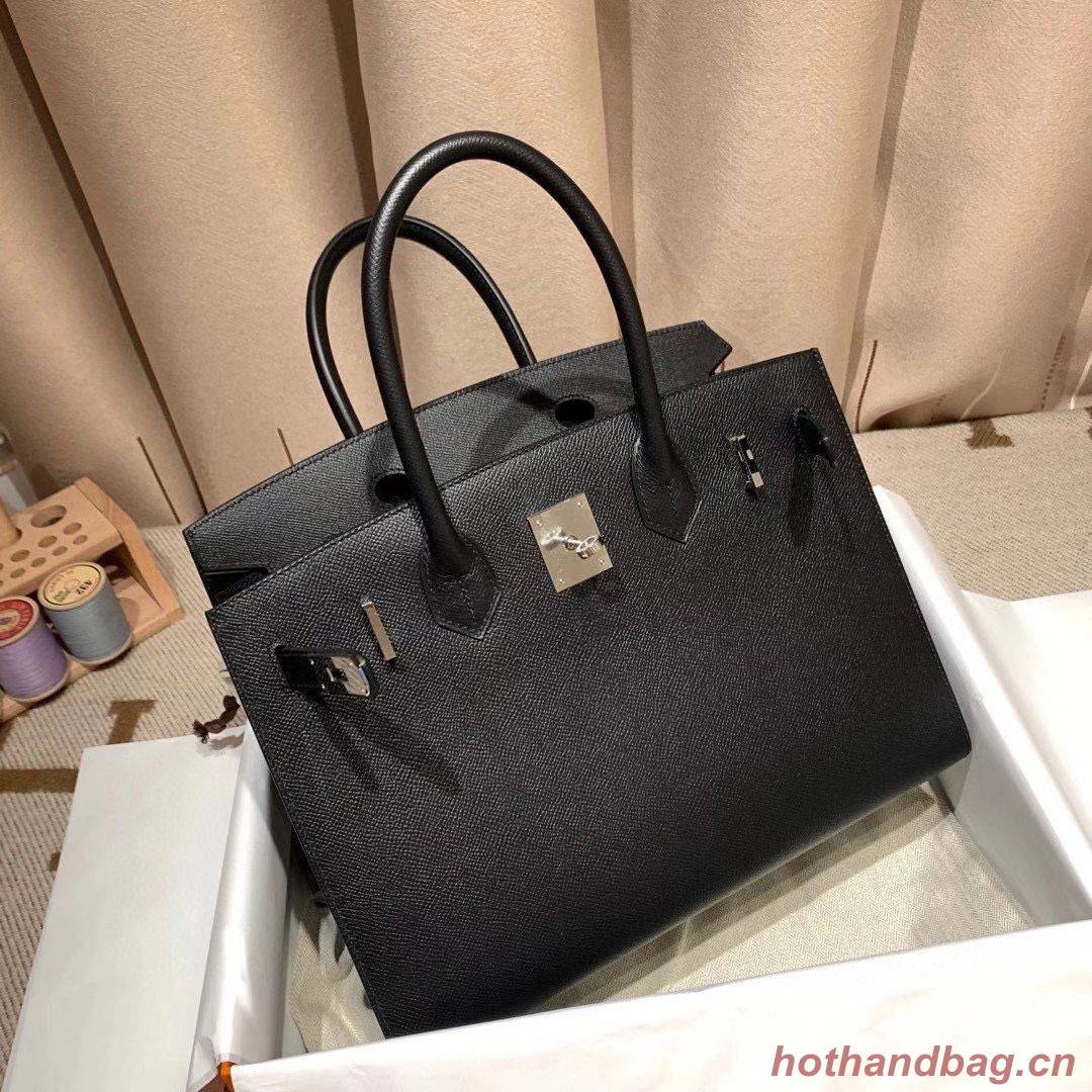 Hermes Birkin Bag Original Epsom Leather 30CM 17825 Black Hermes Birkin Bag Original Epsom Leather 30CM 17825 Black
