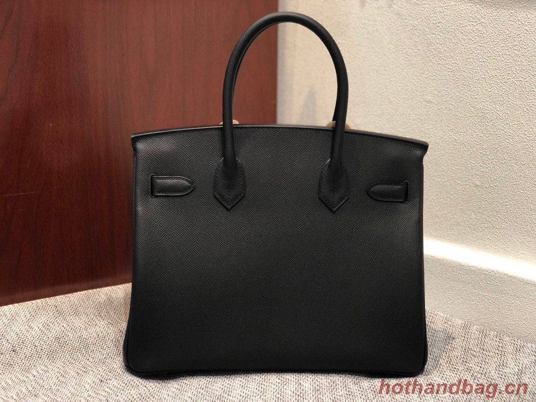 Hermes Birkin Bag Original Epsom Leather 30CM 17825 Black Hermes Birkin Bag Original Epsom Leather 30CM 17825 Black