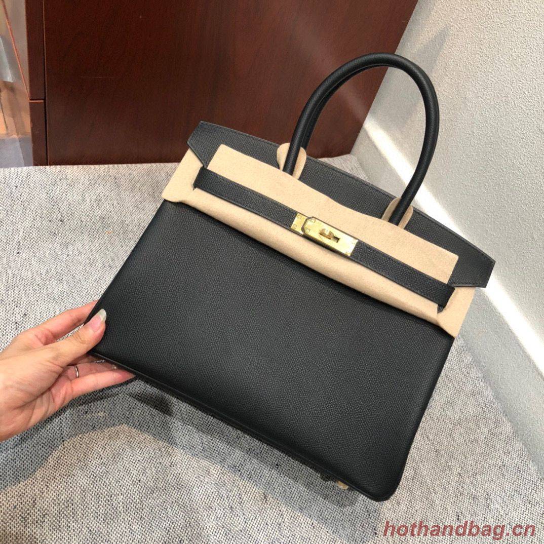Hermes Birkin Bag Original Epsom Leather 30CM 17825 Black Hermes Birkin Bag Original Epsom Leather 30CM 17825 Black
