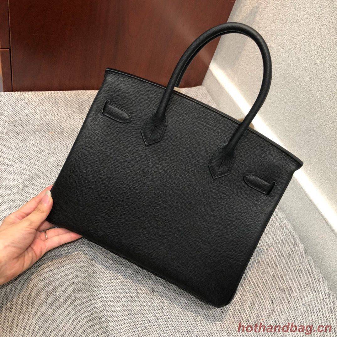 Hermes Birkin Bag Original Epsom Leather 30CM 17825 Black Hermes Birkin Bag Original Epsom Leather 30CM 17825 Black
