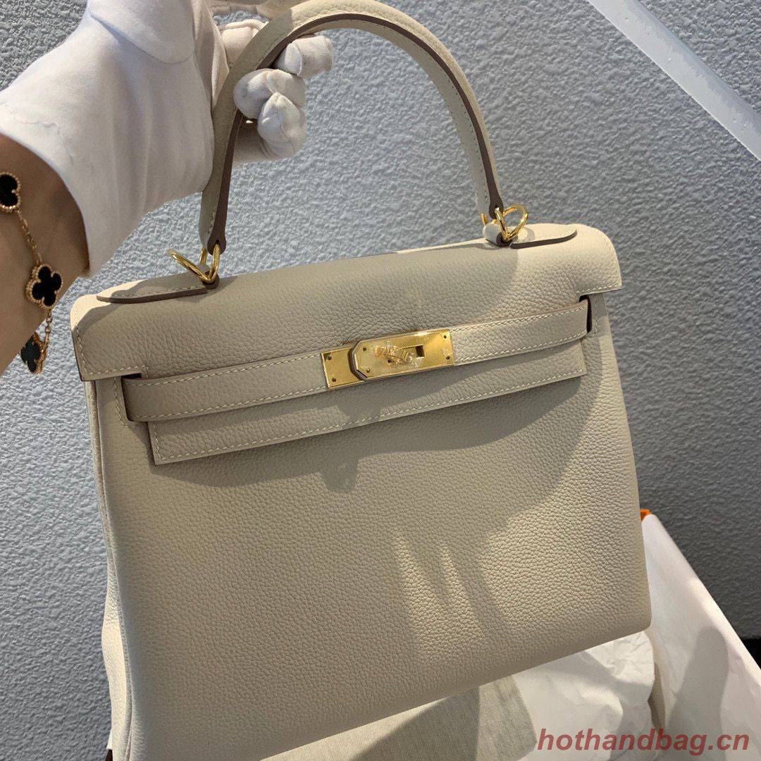 Hermes Kelly 28cm Shoulder Bags Togo Leather KL28 Cream Hermes Kelly 28cm Shoulder Bags Togo Leather KL28 Cream