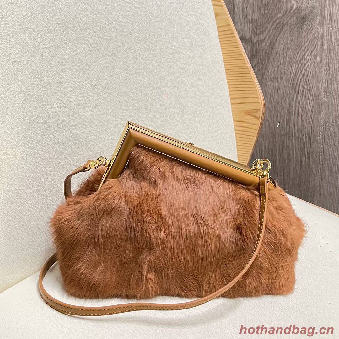 FENDI FIRST SMALL mink bag 8BP129A brown FENDI FIRST SMALL mink bag 8BP129A brown