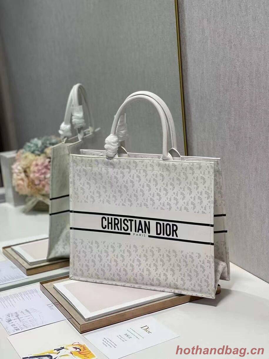 DIOR BOOK TOTE leather Constellation Embroidery M1297ZR white DIOR BOOK TOTE leather Constellation Embroidery M1297ZR white