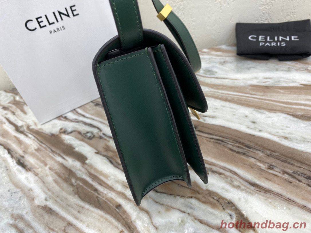 Celine Classic Box Teen Flap Bag Original Calfskin Leather 3379 Dark Green Celine Classic Box Teen Flap Bag Original Calfskin Leather 3379 Dark Green