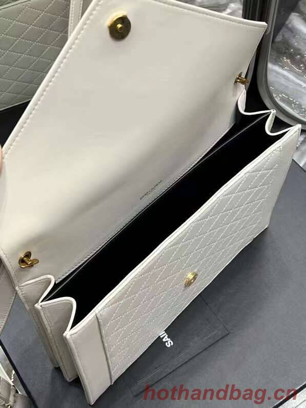 Yves Saint Laurent GABY SATCHEL IN QUILTED LAMBSKIN 6688631 white Yves Saint Laurent GABY SATCHEL IN QUILTED LAMBSKIN 6688631 white