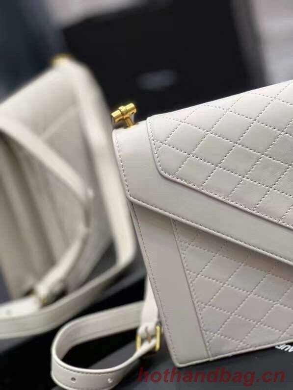 Yves Saint Laurent GABY SATCHEL IN QUILTED LAMBSKIN 6688631 white Yves Saint Laurent GABY SATCHEL IN QUILTED LAMBSKIN 6688631 white