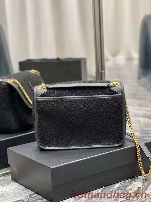 Yves Saint Laurent NIKI MEDIUM IN BOUCLE TWEED AND SMOOTH LEATHER 469013 black Yves Saint Laurent NIKI MEDIUM IN BOUCLE TWEED AND SMOOTH LEATHER 469013 black