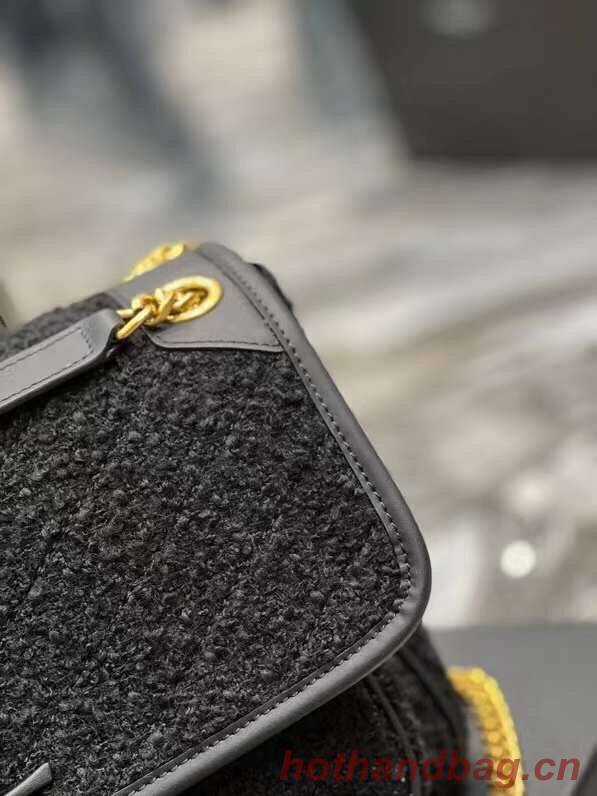 Yves Saint Laurent NIKI MEDIUM IN BOUCLE TWEED AND SMOOTH LEATHER 469013 black Yves Saint Laurent NIKI MEDIUM IN BOUCLE TWEED AND SMOOTH LEATHER 469013 black