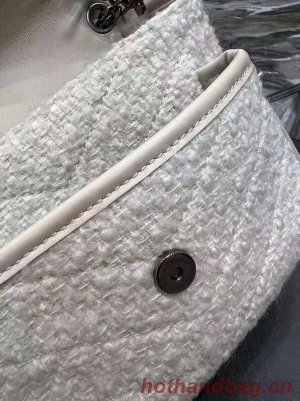 Yves Saint Laurent SMALL NIKI BABY IN BOUCLE TWEED AND SMOOTH LEATHER Y653151 WHITE Yves Saint Laurent SMALL NIKI BABY IN BOUCLE TWEED AND SMOOTH LEATHER Y653151 WHITE