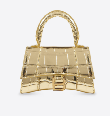 Balenciaga WOMENS HOURGLASS MINI TOP HANDLE BAG M8000 gold Balenciaga WOMENS HOURGLASS MINI TOP HANDLE BAG M8000 gold