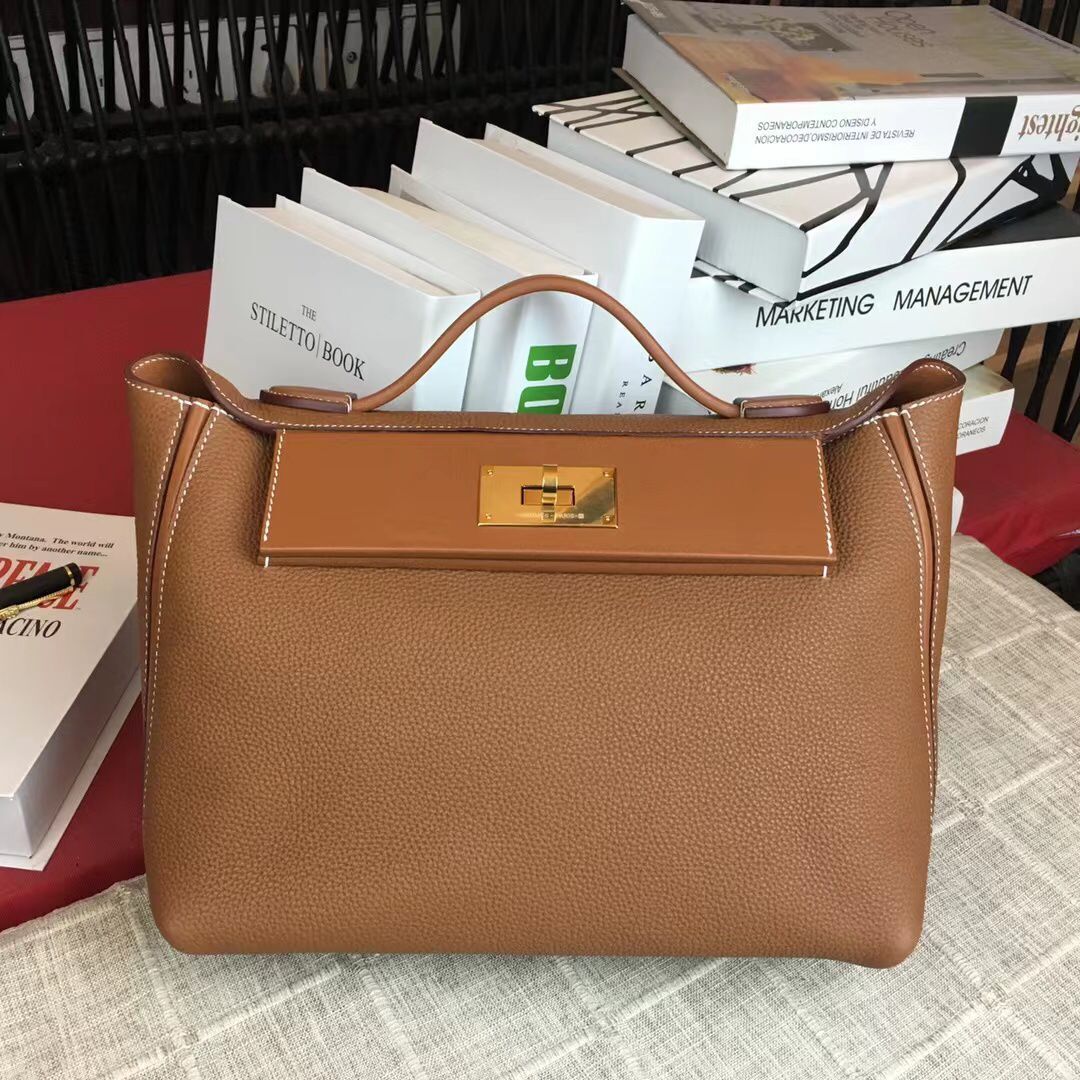 Hermes Kelly Original togo Leather Tote Bag H2424 Brown Hermes Kelly Original togo Leather Tote Bag H2424 Brown