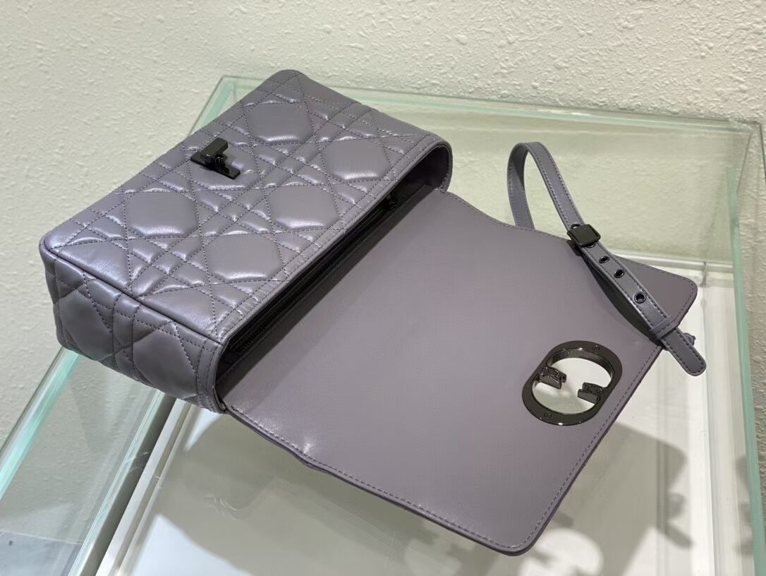 LARGE DIOR CARO BAG Gradient Cannage Lambskin M9243E gray LARGE DIOR CARO BAG Gradient Cannage Lambskin M9243E gray