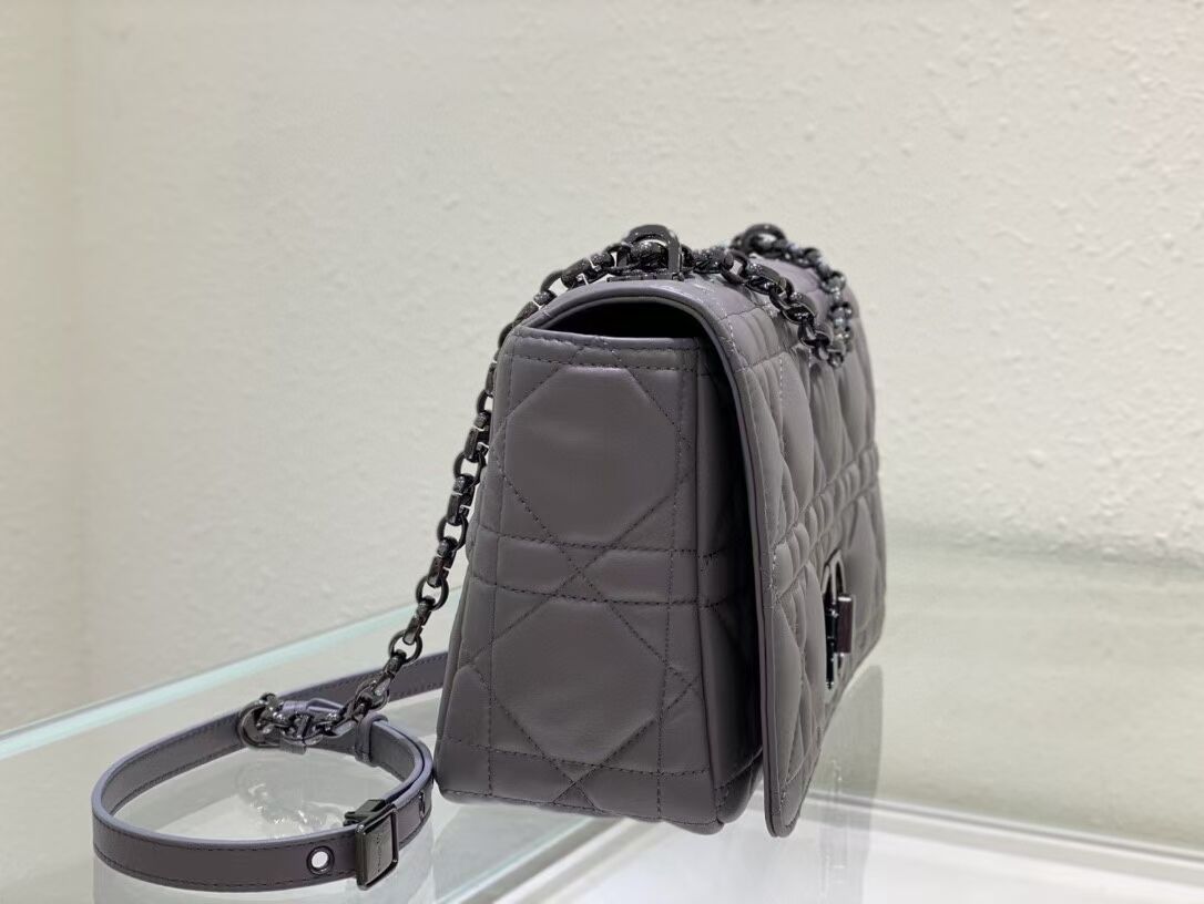 LARGE DIOR CARO BAG Gradient Cannage Lambskin M9243E gray LARGE DIOR CARO BAG Gradient Cannage Lambskin M9243E gray