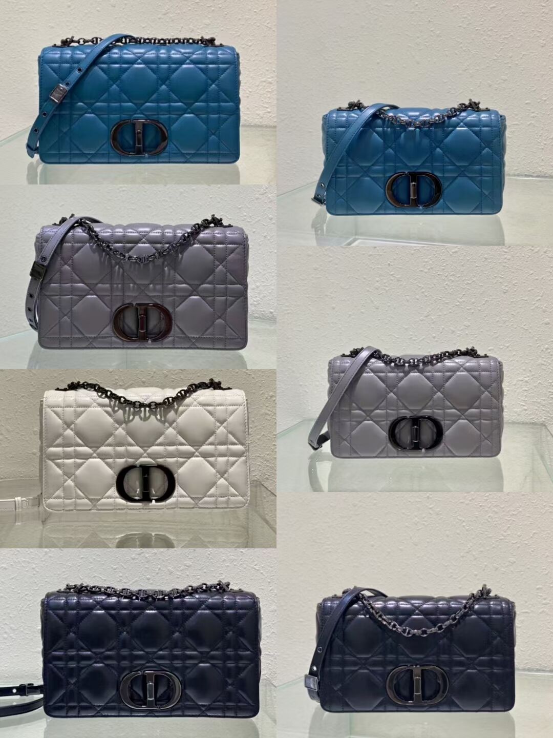 LARGE DIOR CARO BAG Gradient Cannage Lambskin M9243E gray LARGE DIOR CARO BAG Gradient Cannage Lambskin M9243E gray