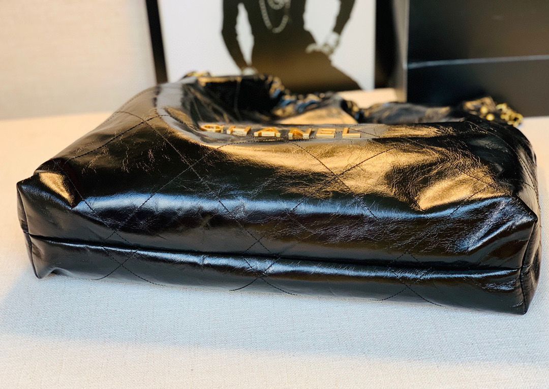 Chanel Original Oil Wax Leather Calfskin Cable Shopping Bag A67088 Black Chanel Original Oil Wax Leather Calfskin Cable Shopping Bag A67088 Black