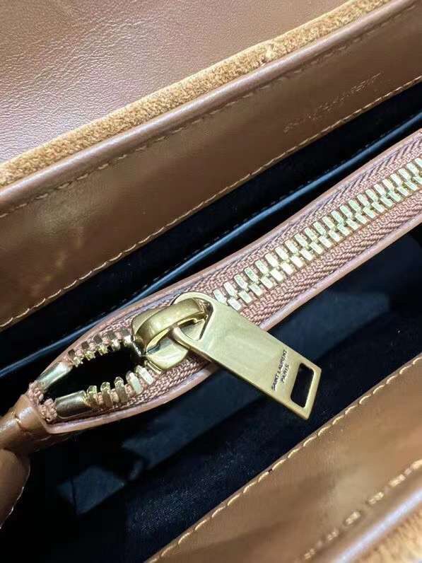 Yves Saint Laurent LOULOU MEDIUM BAG IN Y-QUILTED SUEDE Y94699 CINNAMON