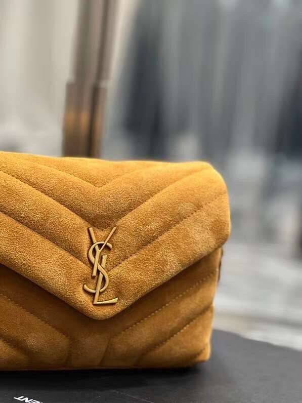 Yves Saint Laurent LOULOU SMALL BAG IN Y-QUILTED SUEDE 77761 CINNAMON Yves Saint Laurent LOULOU SMALL BAG IN Y-QUILTED SUEDE 77761 CINNAMON