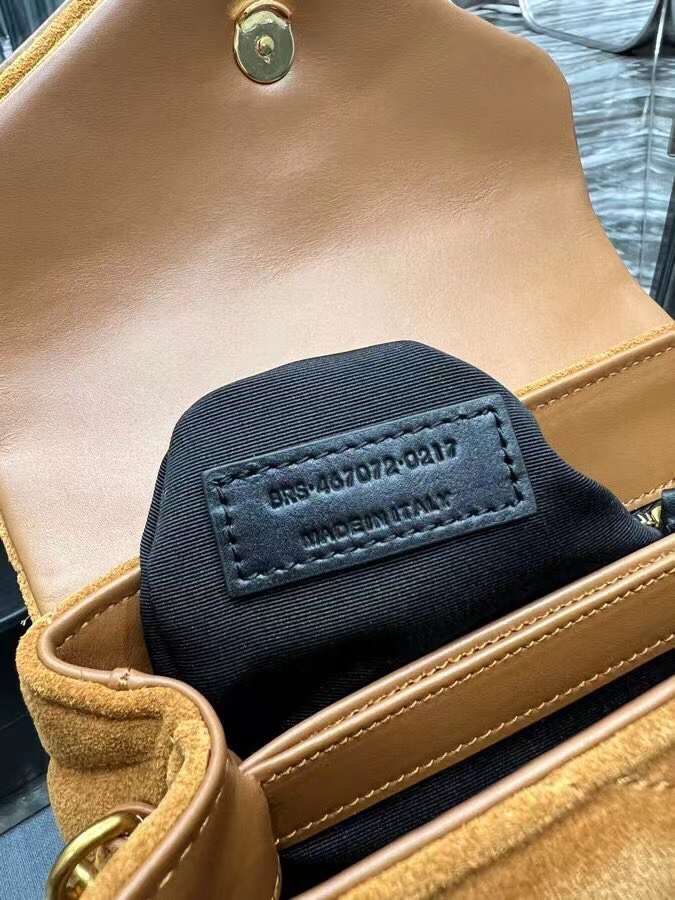 Yves Saint Laurent LOULOU SMALL BAG IN Y-QUILTED SUEDE 77761 CINNAMON Yves Saint Laurent LOULOU SMALL BAG IN Y-QUILTED SUEDE 77761 CINNAMON