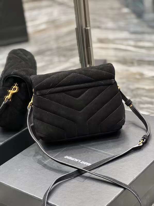 Yves Saint Laurent LOULOU SMALL BAG IN Y-QUILTED SUEDE 77761 black Yves Saint Laurent LOULOU SMALL BAG IN Y-QUILTED SUEDE 77761 black