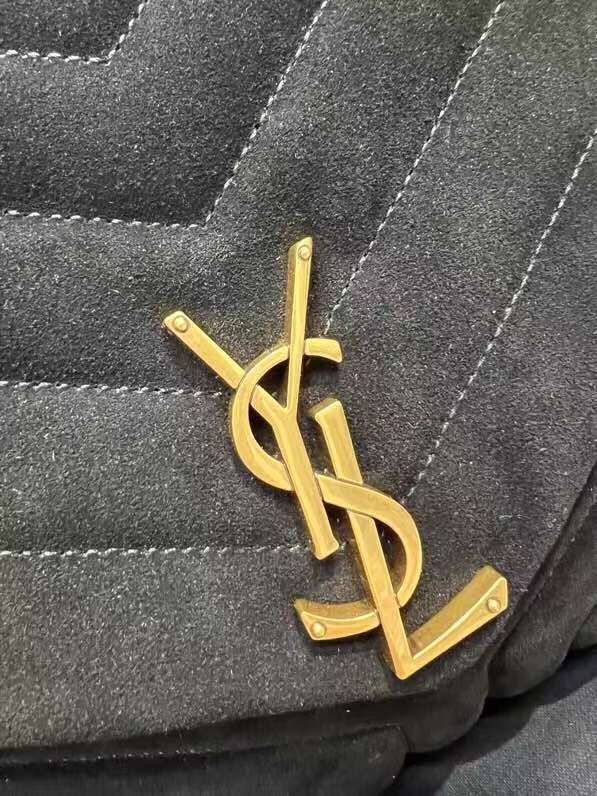 Yves Saint Laurent LOULOU large BAG IN Y-QUILTED SUEDE Y787216 black Yves Saint Laurent LOULOU large BAG IN Y-QUILTED SUEDE Y787216 black