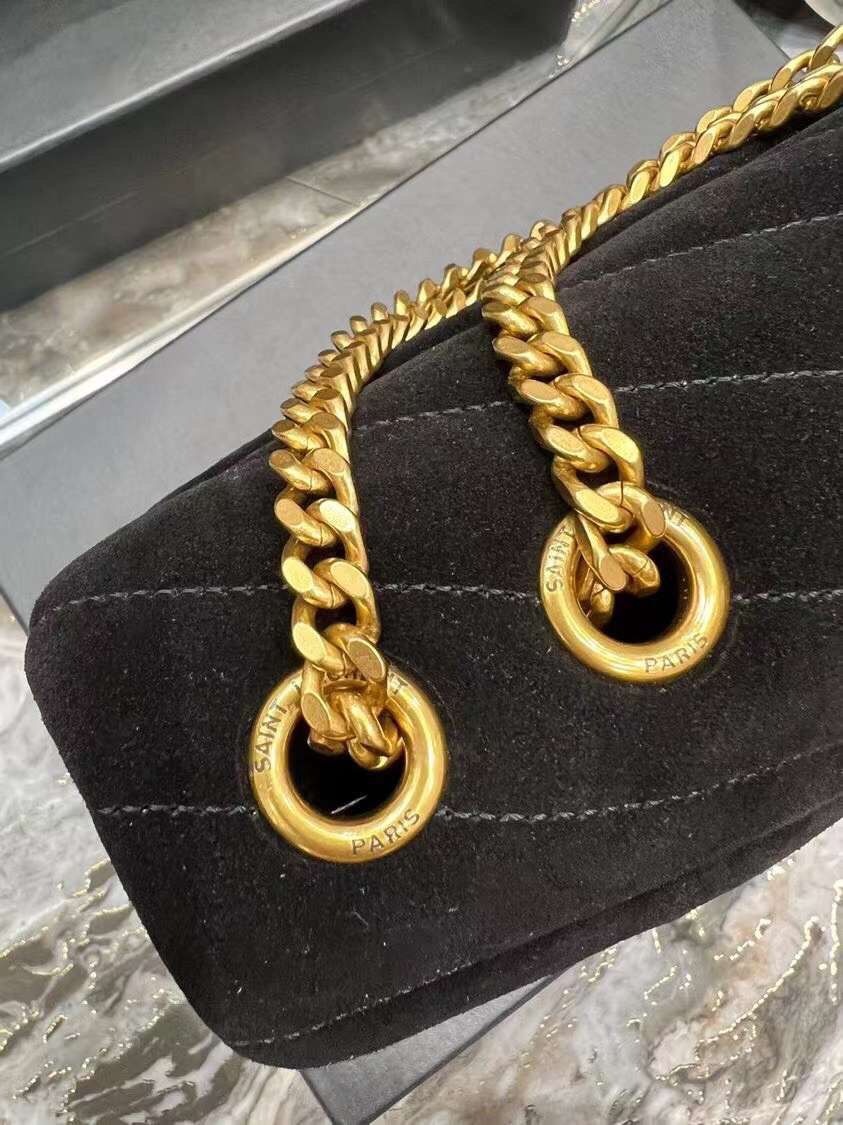 Yves Saint Laurent LOULOU large BAG IN Y-QUILTED SUEDE Y787216 black Yves Saint Laurent LOULOU large BAG IN Y-QUILTED SUEDE Y787216 black