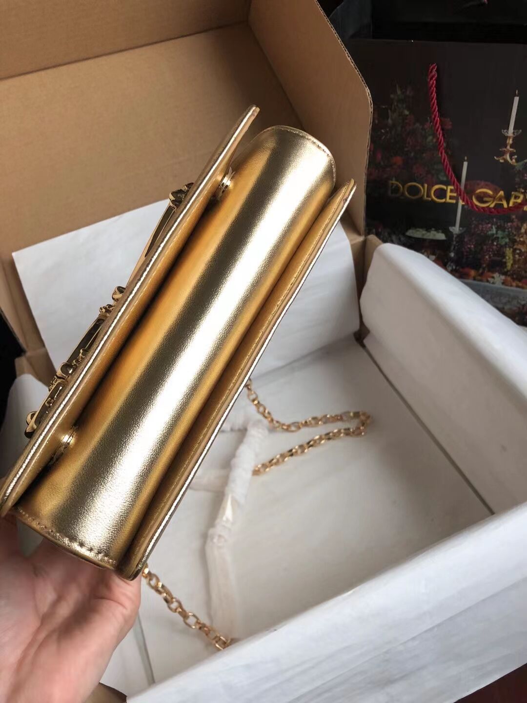 Dolce & Gabbana Origianl Leather Shoulder Bag 4006 gold Dolce & Gabbana Origianl Leather Shoulder Bag 4006 gold