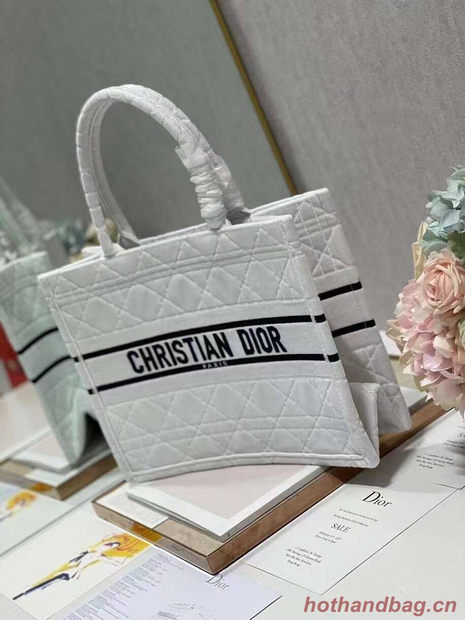 SMALL DIOR BOOK TOTE Velvet C1287-1 white SMALL DIOR BOOK TOTE Velvet C1287-1 white