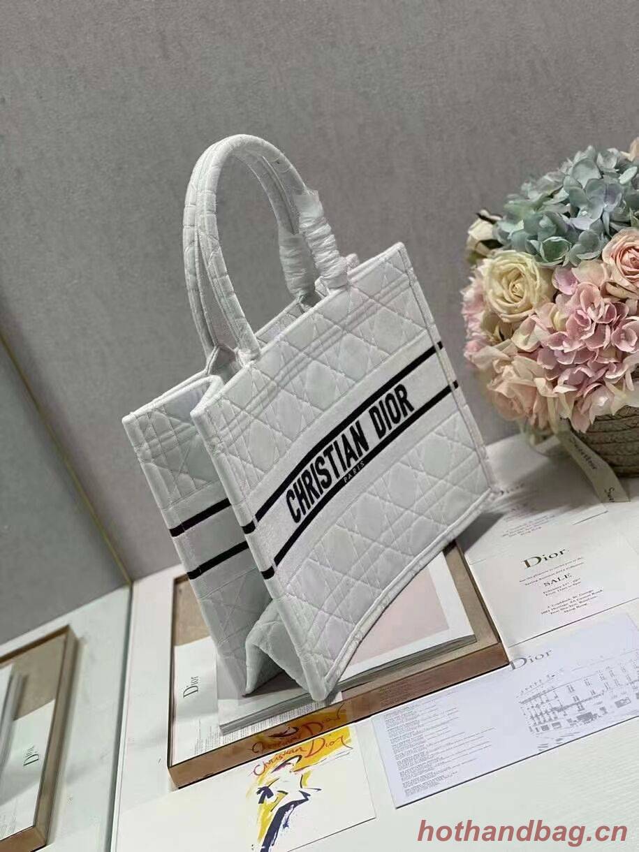 SMALL DIOR BOOK TOTE Velvet C1287-1 white SMALL DIOR BOOK TOTE Velvet C1287-1 white