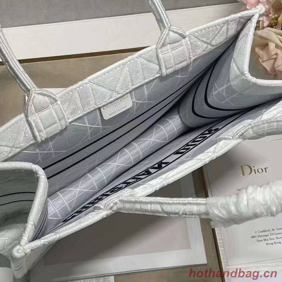 SMALL DIOR BOOK TOTE Velvet C1287-1 white SMALL DIOR BOOK TOTE Velvet C1287-1 white