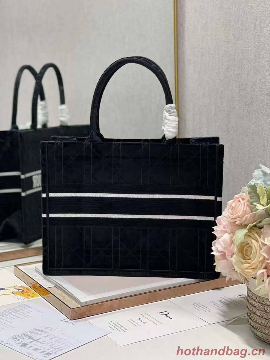 SMALL DIOR BOOK TOTE Velvet C1287-5 black SMALL DIOR BOOK TOTE Velvet C1287-5 black