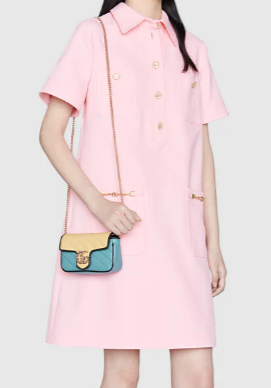 Gucci Online Exclusive GG Marmont mini bag 574969 light blue Gucci Online Exclusive GG Marmont mini bag 574969 light blue