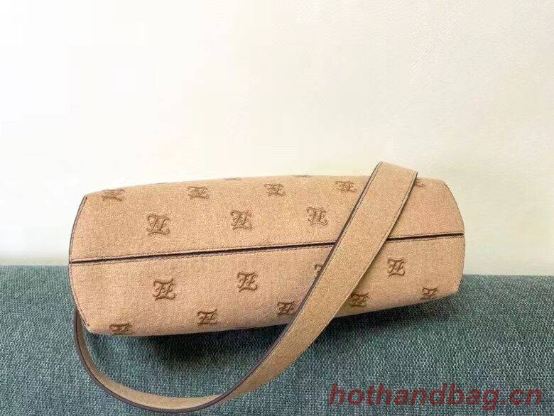 FENDI FIRST MEDIUM flannel bag with embroidery 8BP127A Beige FENDI FIRST MEDIUM flannel bag with embroidery 8BP127A Beige