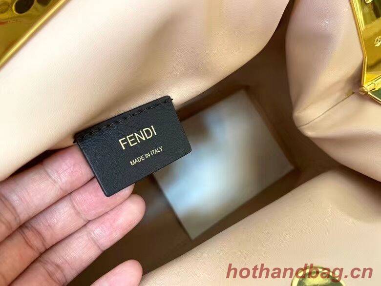 FENDI FIRST MEDIUM flannel bag with embroidery 8BP127A Beige FENDI FIRST MEDIUM flannel bag with embroidery 8BP127A Beige