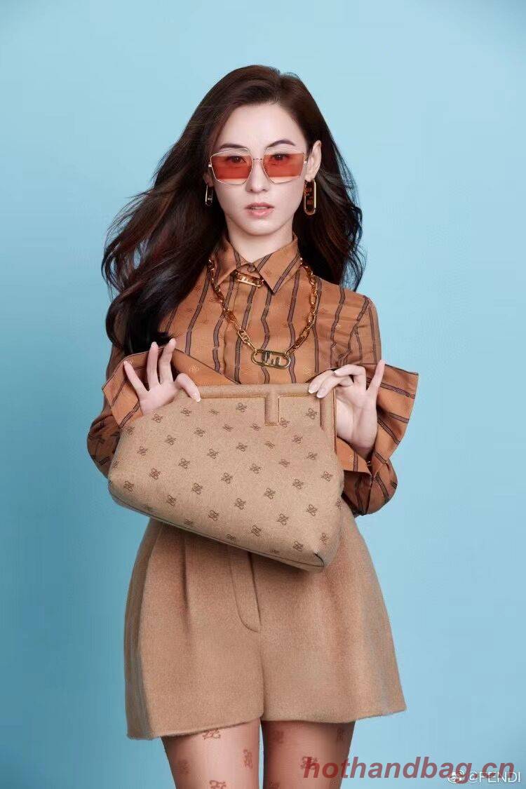 FENDI FIRST MEDIUM flannel bag with embroidery 8BP127A Beige FENDI FIRST MEDIUM flannel bag with embroidery 8BP127A Beige