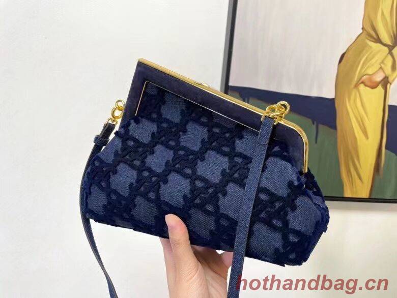 FENDI FIRST small suede bag 8BP129A blue FENDI FIRST small suede bag 8BP129A blue